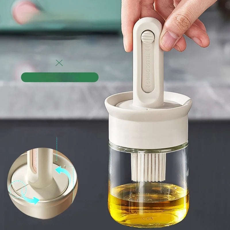 Afralia™ Glass Oil Bottle: Portable Kitchen Oil Brush for Cooking, Baking, Barbecue