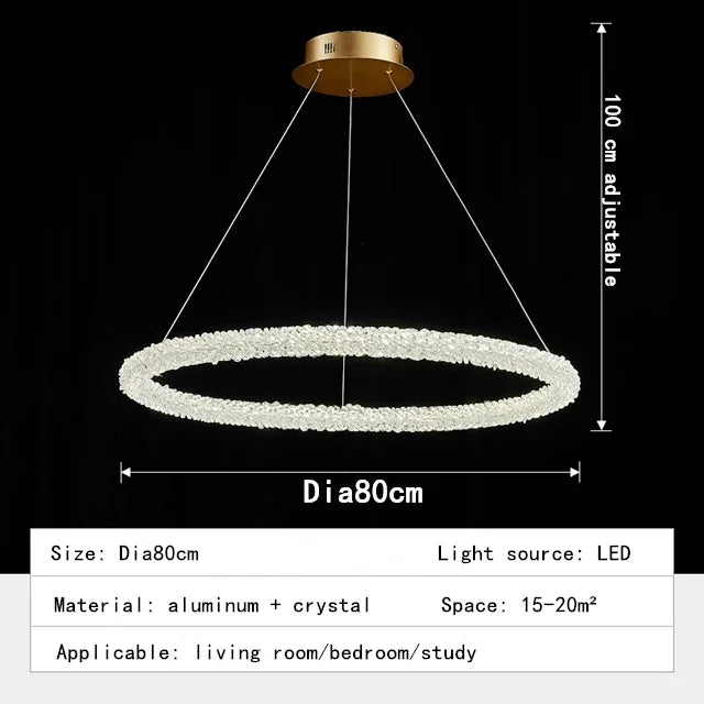 Afralia™ Nordic K9 Crystal LED Chandelier for Elegant Home Decor Lighting