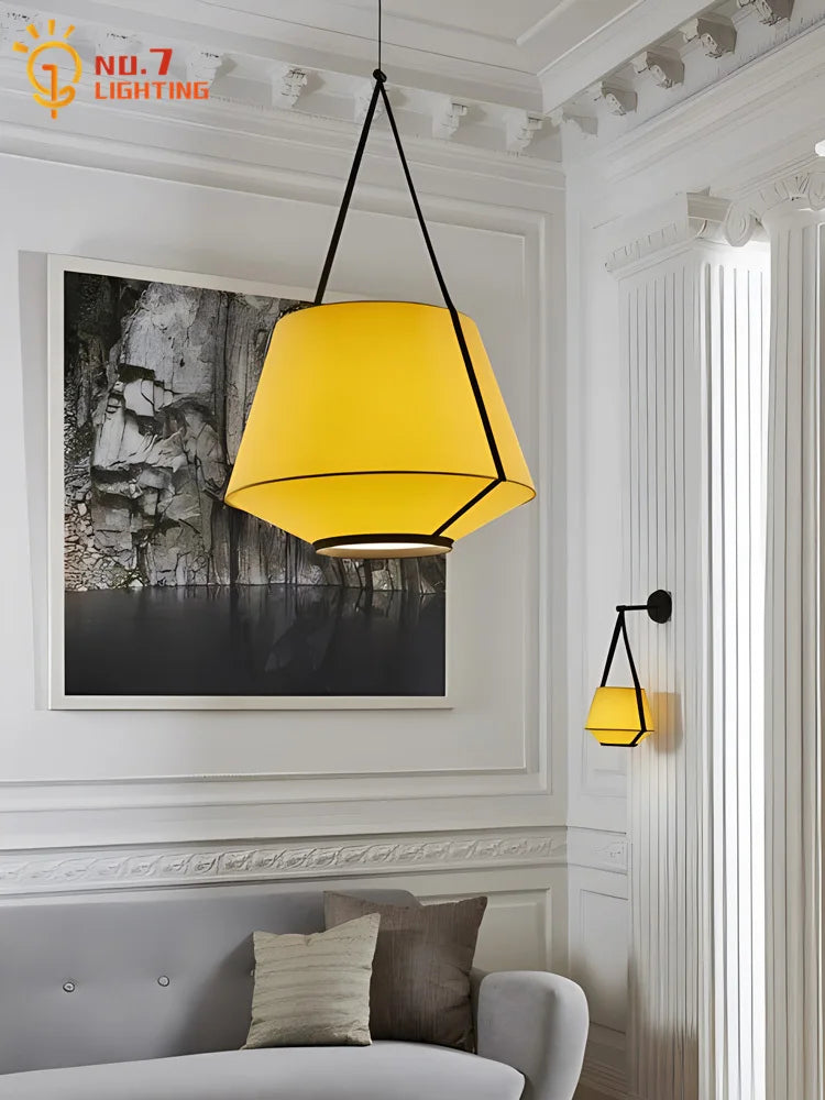 Afralia™ Fabric Art Decor Pendant Lights LED E27 Vintage Wall Lamp for Living Room