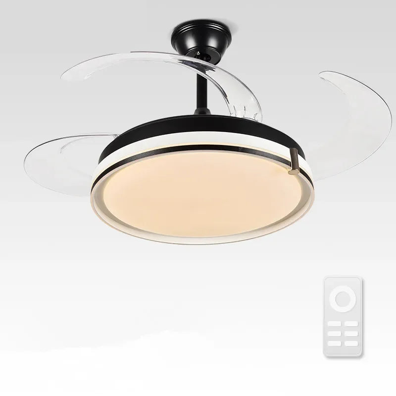 Afralia™ Remote Control LED Ceiling Fan with Retractable Blades for Living Room