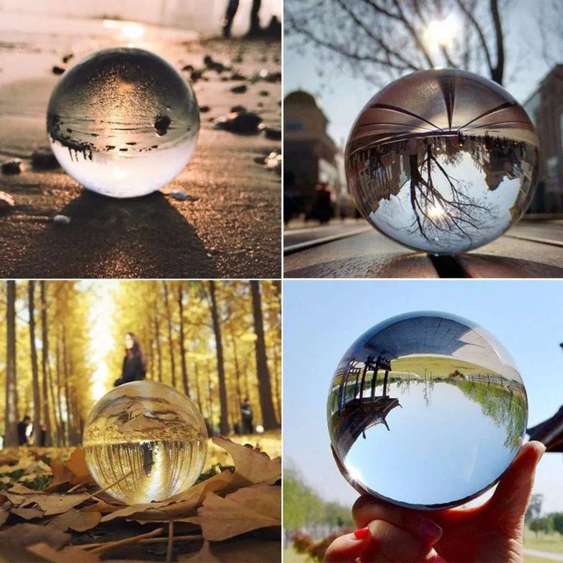 Afralia™ Glass Crystal Ball 4cm Mirrored Photography Prop Fengshui Home Decor