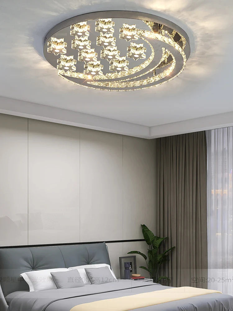 Afralia™ Heart Crystal LED Chandelier Modern Living Room Dining Ceiling Light