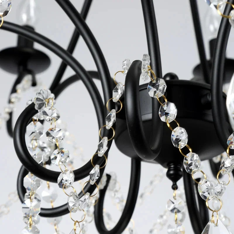 Afralia™ Iron Crystal Chandelier: Modern Luxury Industrial Style for Home Living/Dining Room