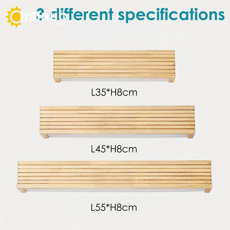Afralia™ Nordic Wooden LED Wall Sconce for Bedroom, Living Room, Bathroom
