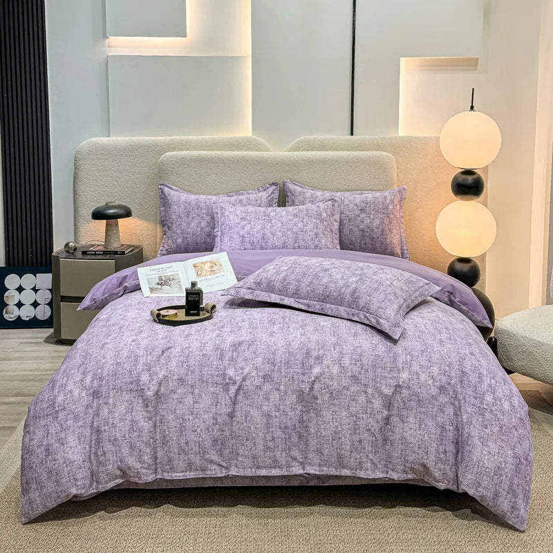 Afralia™ Brushed Cotton Printed Duvet Cover Set - Single/Double Bed Bedclothes