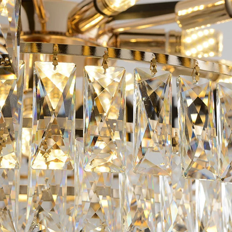 Afralia™ Luxury K9 Crystal Ceiling Chandelier: High-end LED Lighting for Home Decor