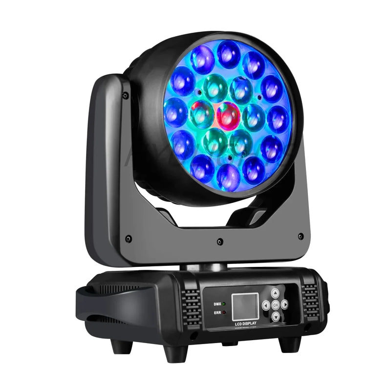 Afralia™ LED Moving Head 19x15W RGBW 4-in-1 Beam Wash/Zoom Light - DMX512 Control