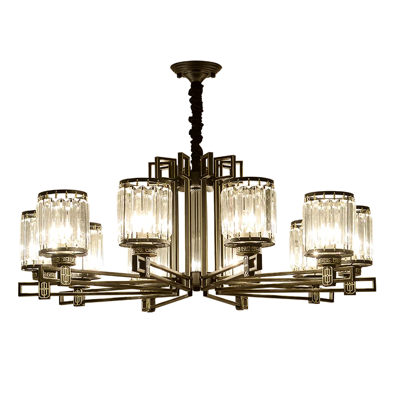 Afralia™ Crystal Chandelier: Elegant Chinese Style Lighting for Living Room, Bedroom, and Study