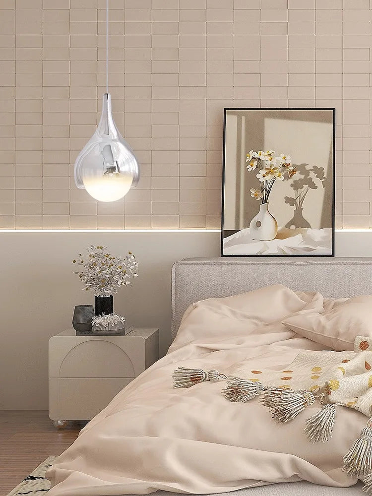 Afralia™ LED Water Droplet Ceiling Chandelier - Modern Bedroom Pendant Lamp