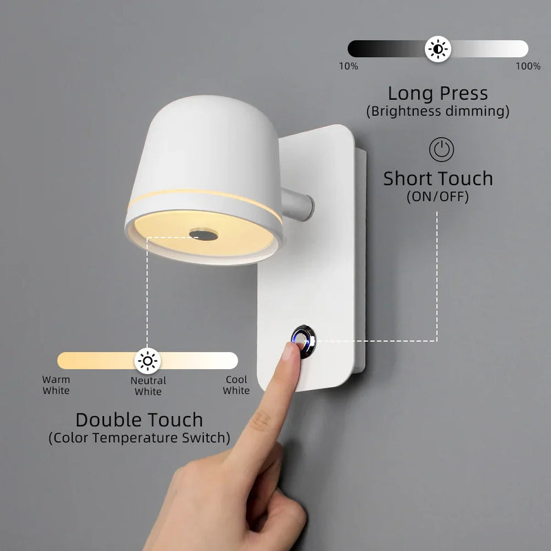 Afralia™ Dimmable LED Wall Sconce with Adjustable Brightness and 3-CCT Rotation