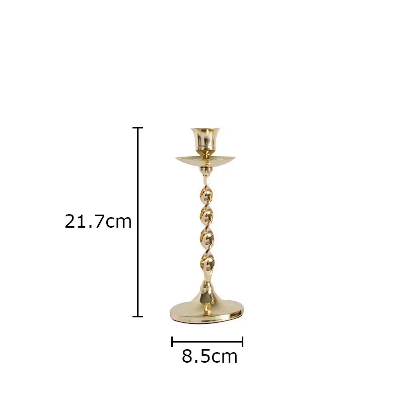 Afralia™ Golden Candlestick Holder Desk Ornament Home Aroma Container