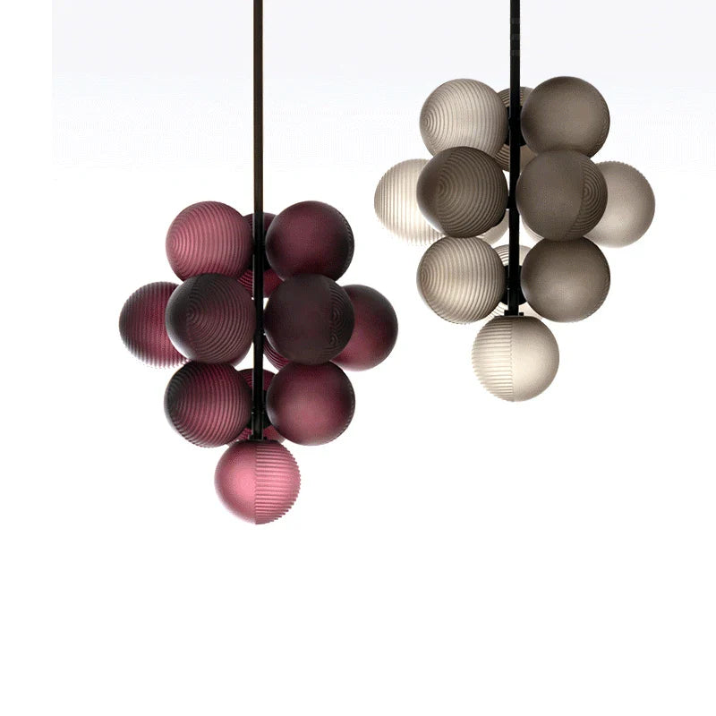 Afralia™ Grape Chandelier: Modern Glass Ball Pendant Lamp for Living Room and Bedroom
