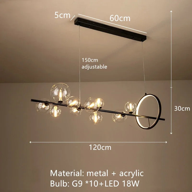Afralia™ Nordic Glass Bubble Chandelier for Luxury Dining Room and Bedroom