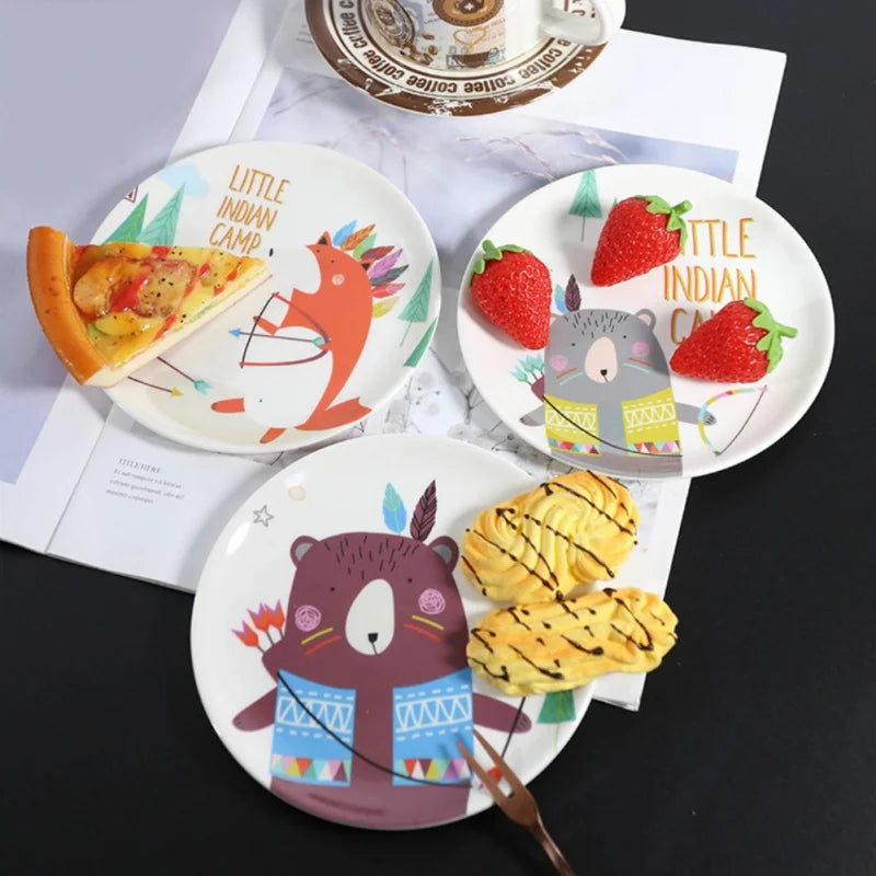 Afralia™ Bone Snack Plate Set - Small Melamine Dish for Sweets, Cakes, and Treats