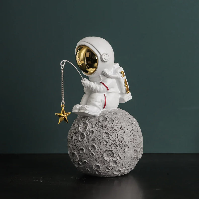 Afralia™ Electroplated Golden Astronaut Figurines, Creative Home Decor & Gifts