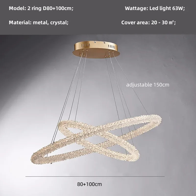 Afralia™ Crystals Pendant Lights: Modern Dimmable Chandelier for Luxury Living Room, Dining, Bedroom