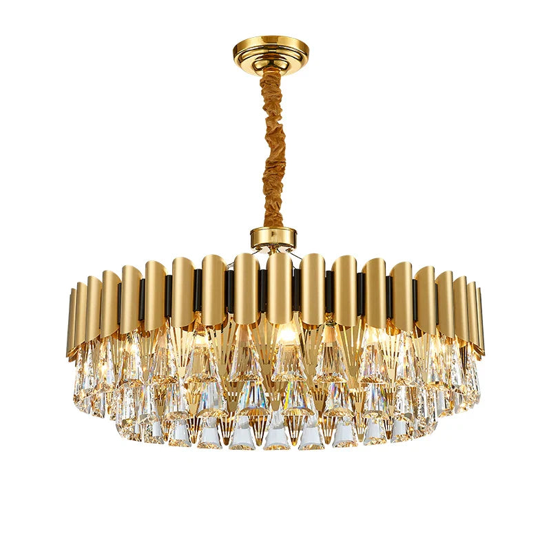 Afralia™ Gold Crystal Chandelier Lights LED Nordic Classic Living Room Lamparas
