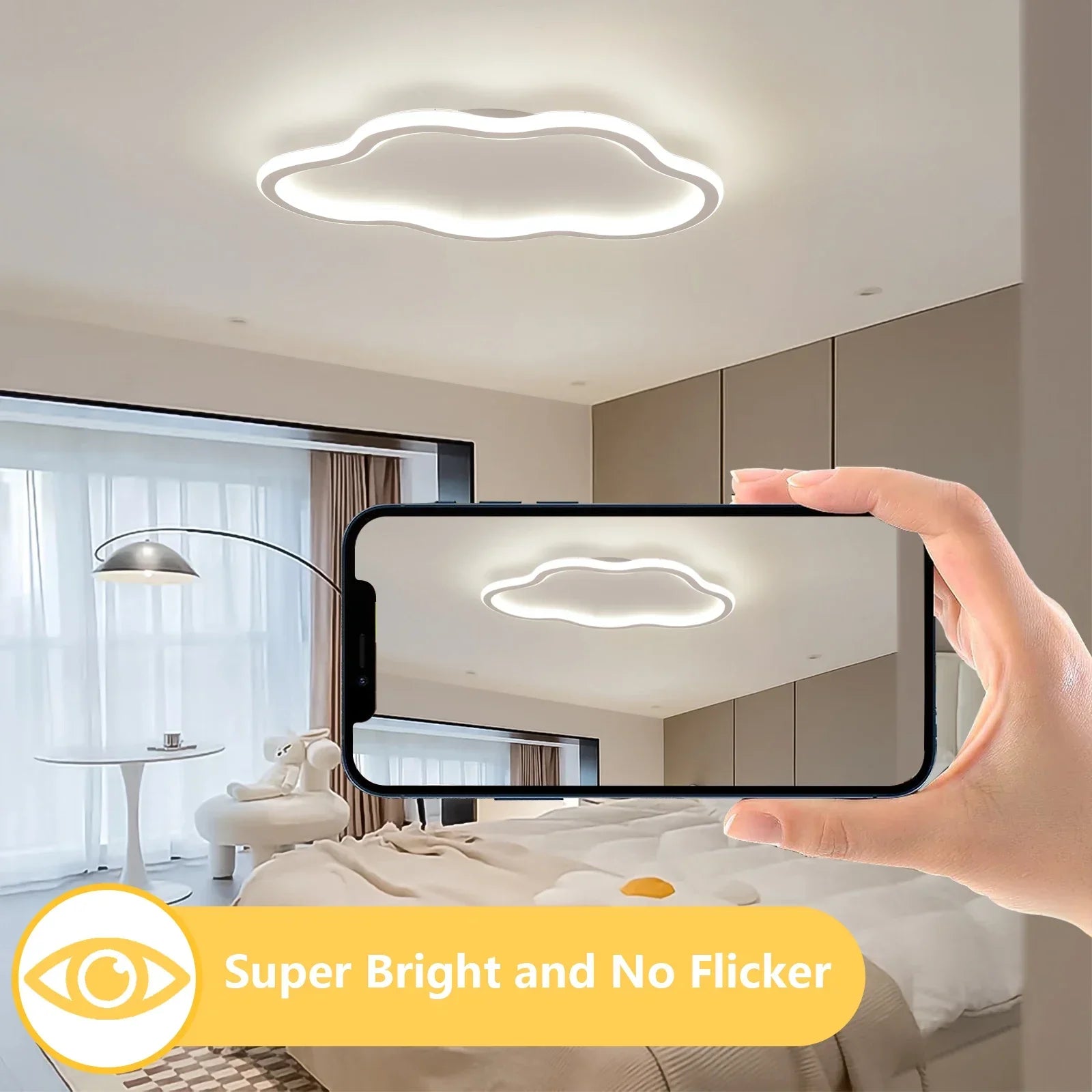 Afralia™ White Cloud LED Ceiling Lamp for Kids' Room