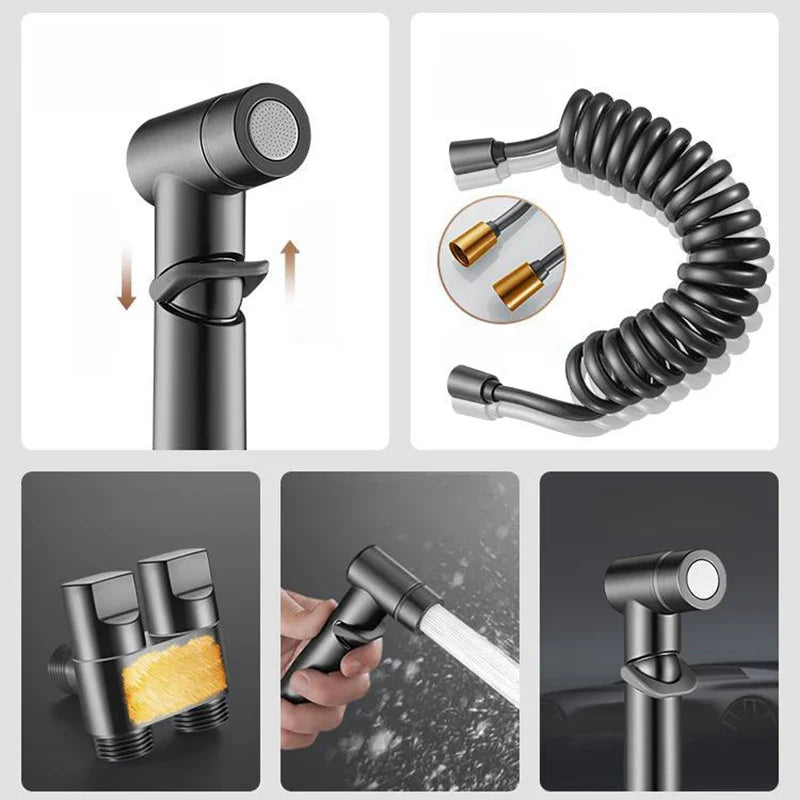 Afralia™ High Pressure Handheld Bidet Sprayer Set for Bathroom Hygiene and Cleaning