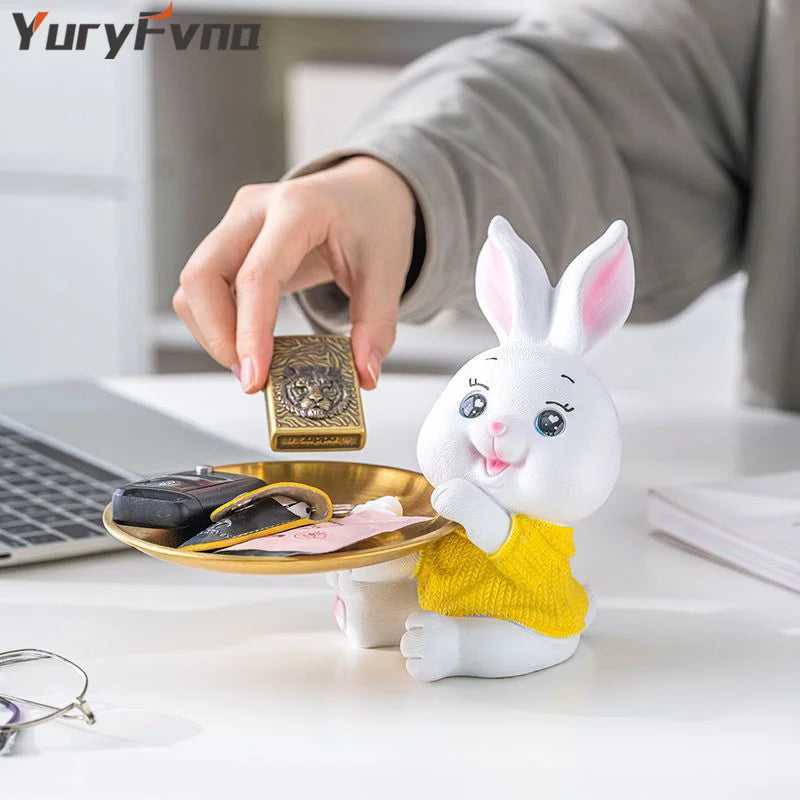 Afralia™ Modern Rabbit Figurine Bunny Ornament Home Decoration Sculpture