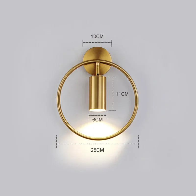Afralia™ Luxury Brass Plating LED Wall Lamp - Modern Nordic Bedroom Office Decor