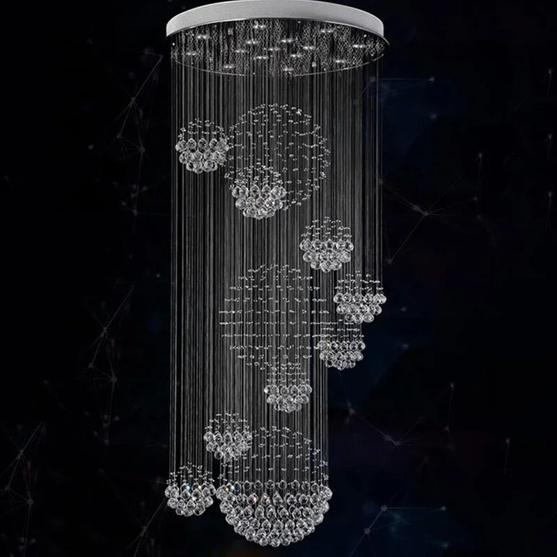 Afralia™ Crystal Ball Design Chandelier Set - Large Elegant Lustre Lights D80xH300cm