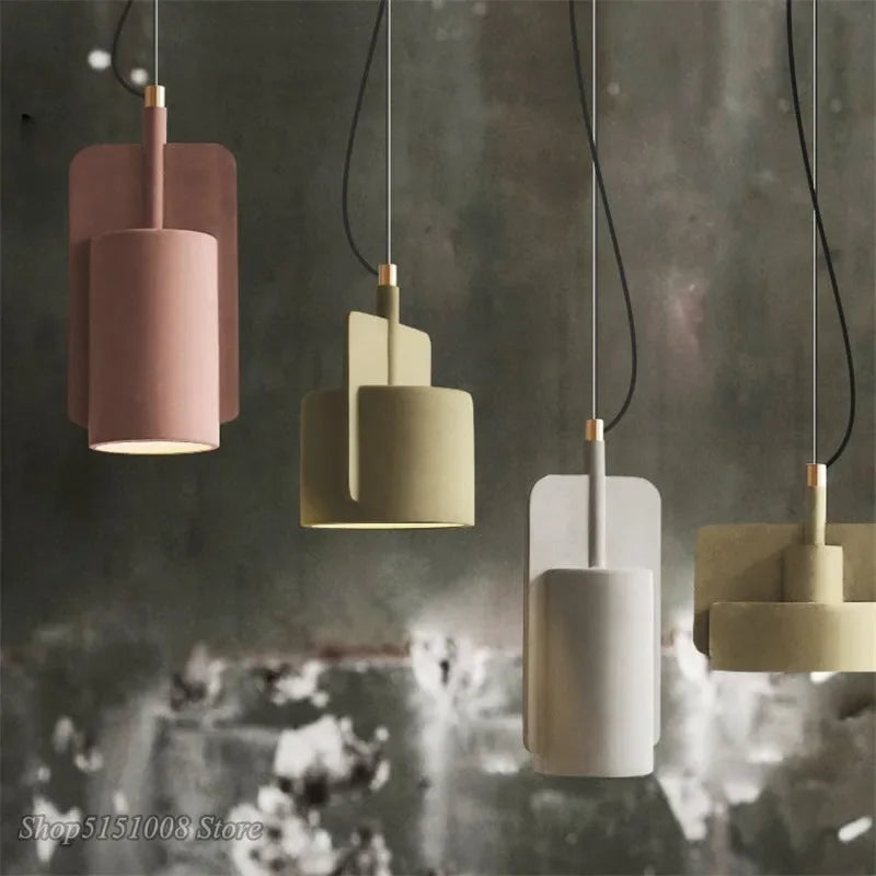 Afralia™ Terrazzo Nordic Macaron Pendant Light Industrial Retro Hanging Lamp