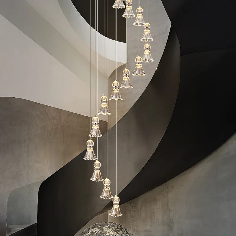 Afralia™ Loft Luxe Chandelier: Nordic Minimalist LED Lighting for High Duplex Living