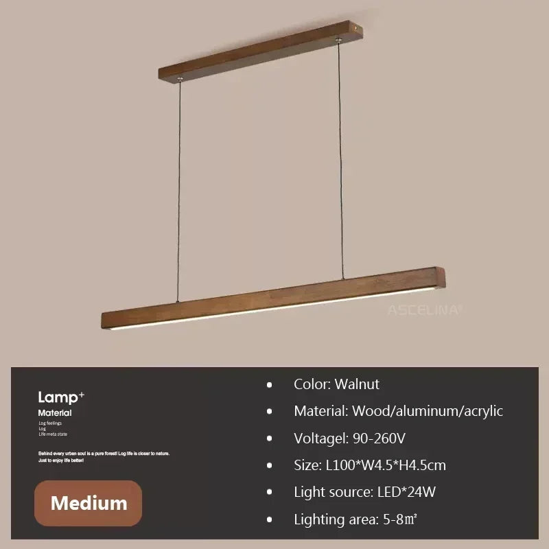 Afralia™ Wood LED Pendant Chandelier for Living Dining Room Kitchen