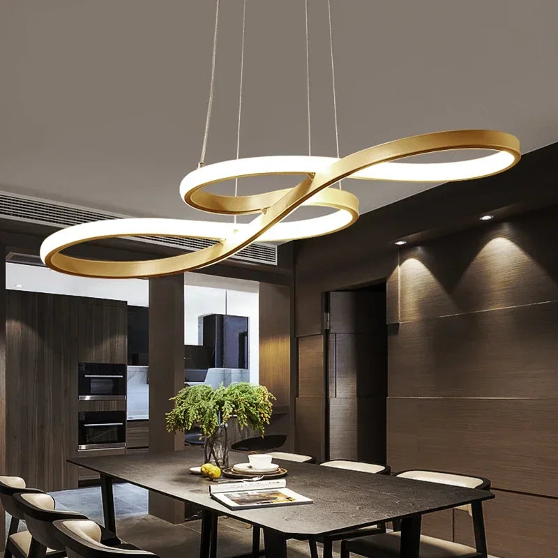 Afralia™ Gold LED Chandelier: Modern Nordic Hanging Lamp for Dining Room, Kitchen, Bar, Office