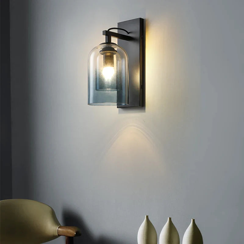 Afralia™ Glass Wall Light: Industrial Creative Loft Luminaires for Living Room Decor