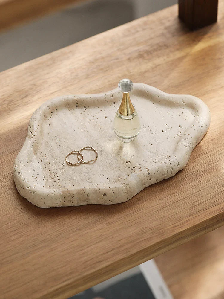 Afralia™ Stone Jewelry & Cosmetics Tray: Display, Storage, Perfume Holder Plate