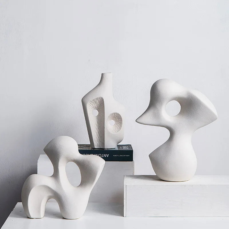 Ceramic Abstract Sculpture Art Statue Decor for Home & Office by Afralia™