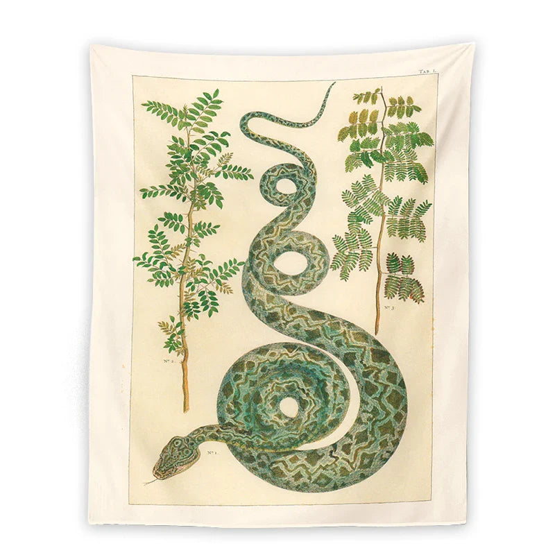 Afralia™ Celestial Snake Tapestry Wall Hanging - Hippie Botanical Dorm Decor