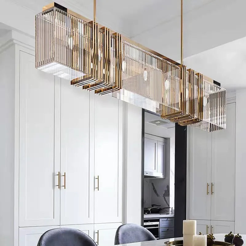 Afralia™ Modern Luxury Crystal LED Chandelier for Dining Kitchen Lighting Fixtures