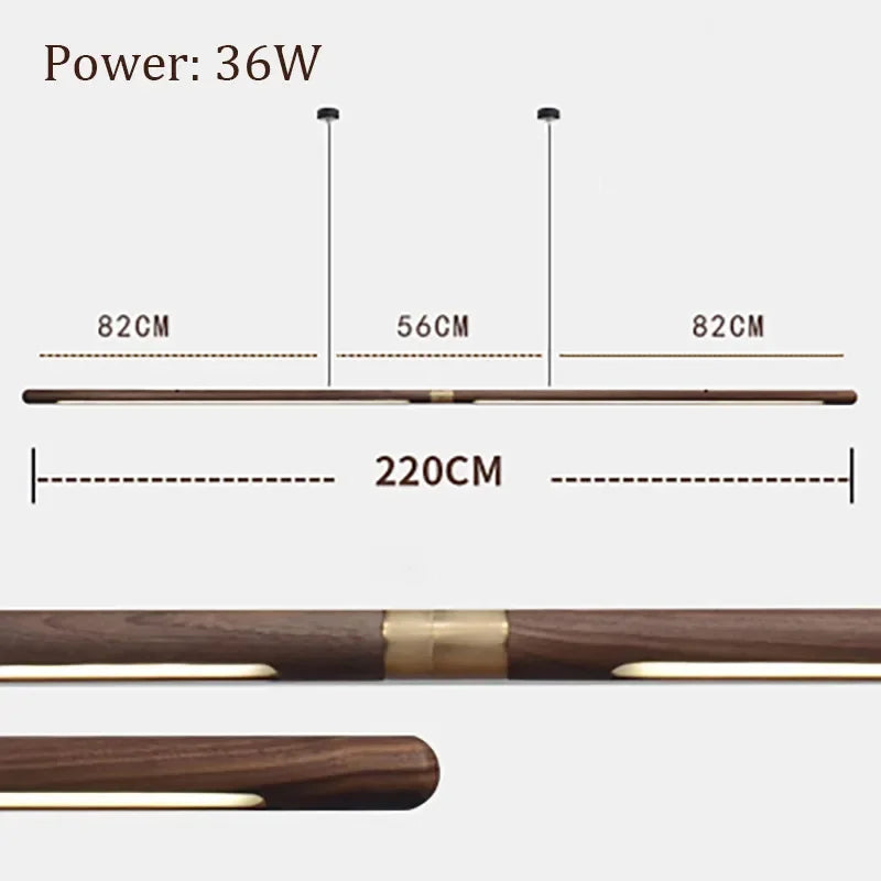 Afralia™ Scandinavian Walnut Pendant Light for Home Dining Table and Kitchen Island