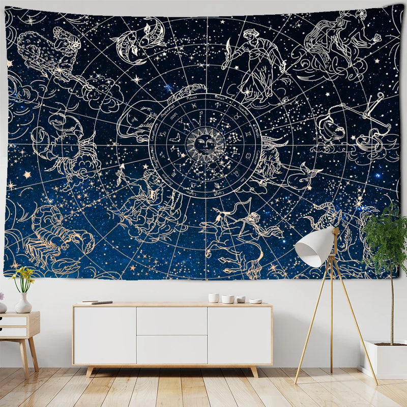 Afralia™ Sun Constellation Tapestry: Abstract Hippie Wall Hanging for Home Decor