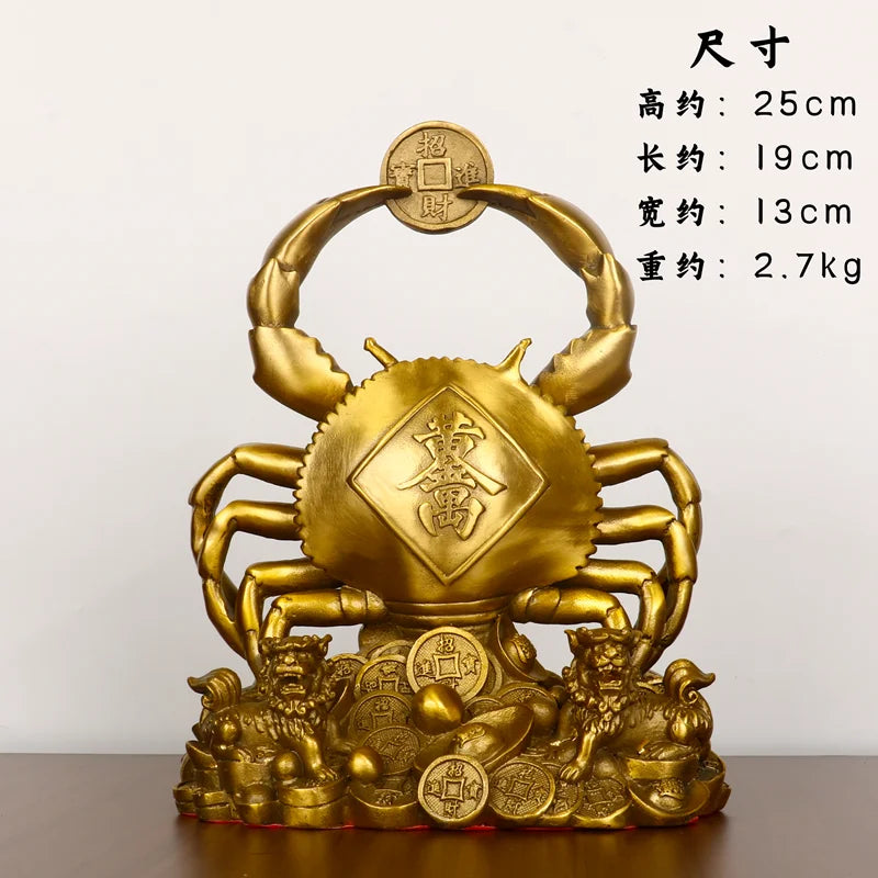 Afralia™ Copper Crab Ornaments for Wealth and Luxury Decor