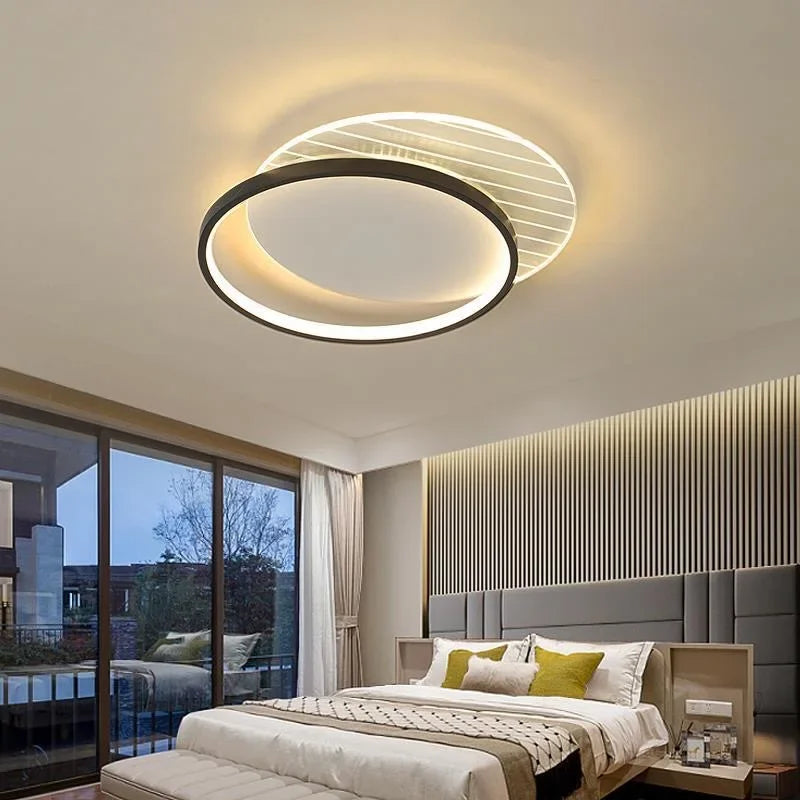 Afralia™ Modern LED Ceiling Lights for Bedroom Living Room Kitchen Study Square Round Lamp
