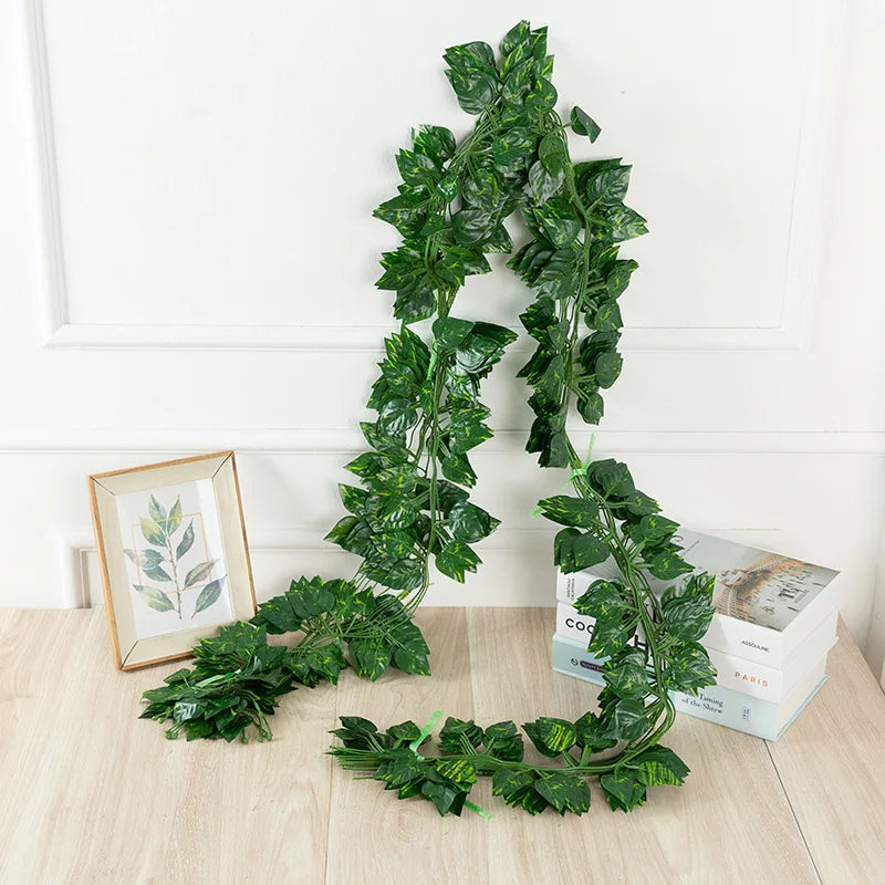 Afralia™ Rattan Grape Leaves Ivy Fake Flower Air Conditioning Decoration