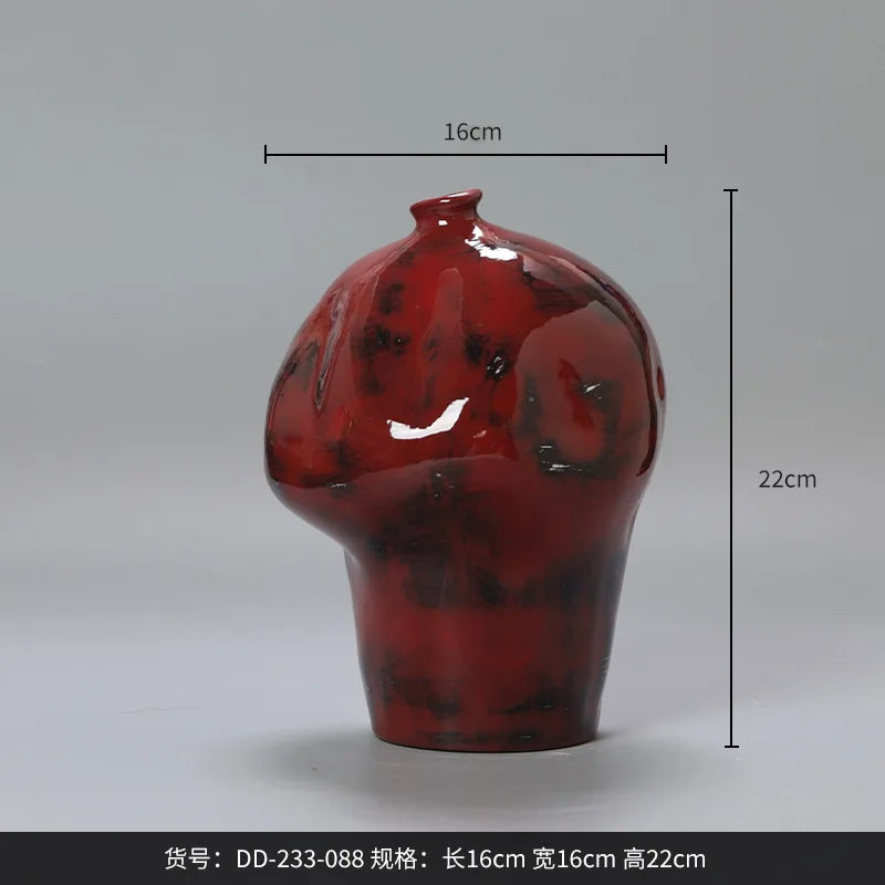 Afralia™ Ceramic Vase Handmade Ginger Jar Home Decor Flower Pot