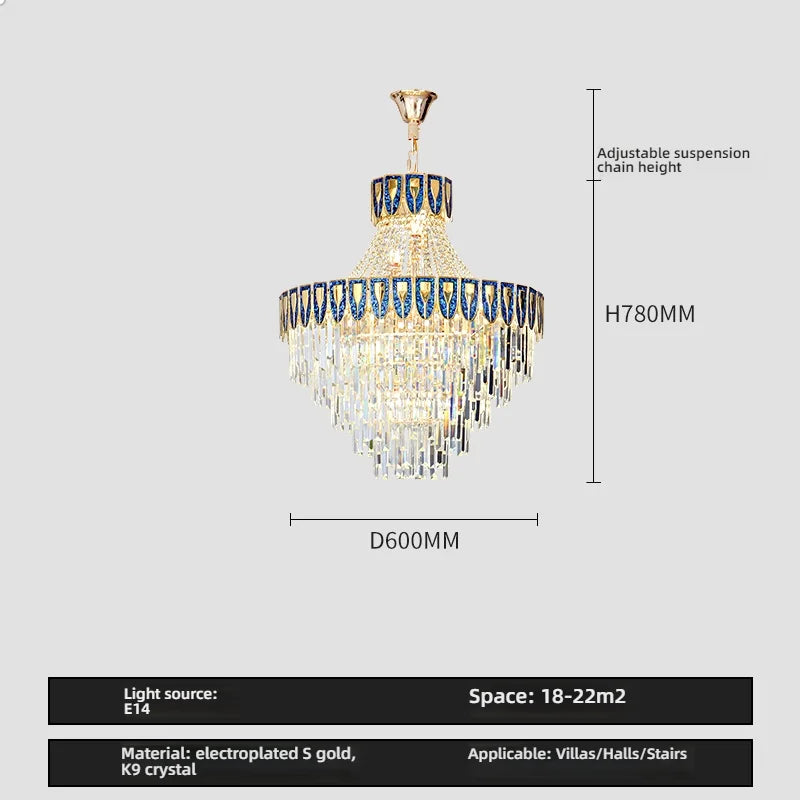 Afralia™ Crystal Chandelier: Luxurious Modern Living Room Villa Light Fixtures
