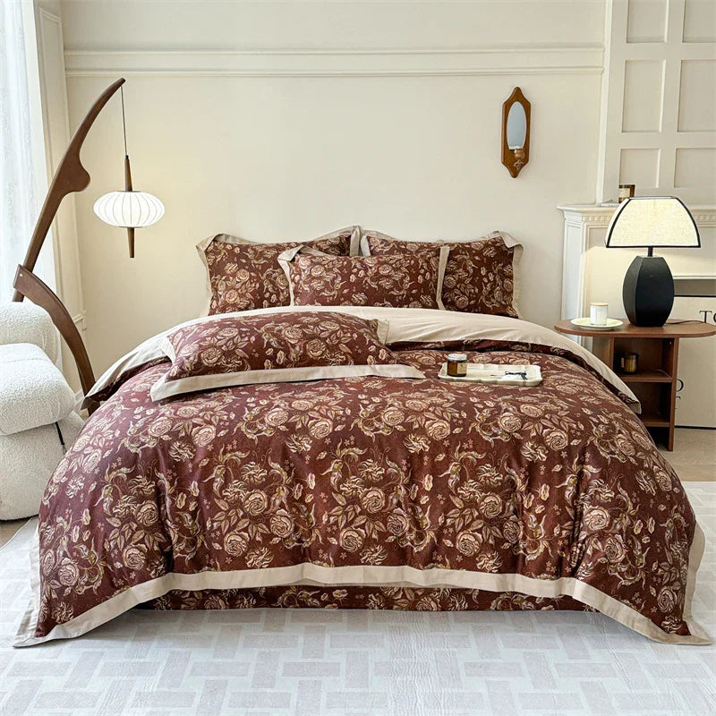 Afralia™ Premium 100s Egyptian Cotton Bedding Set: Quilt Cover, Sheet, Pillowcase