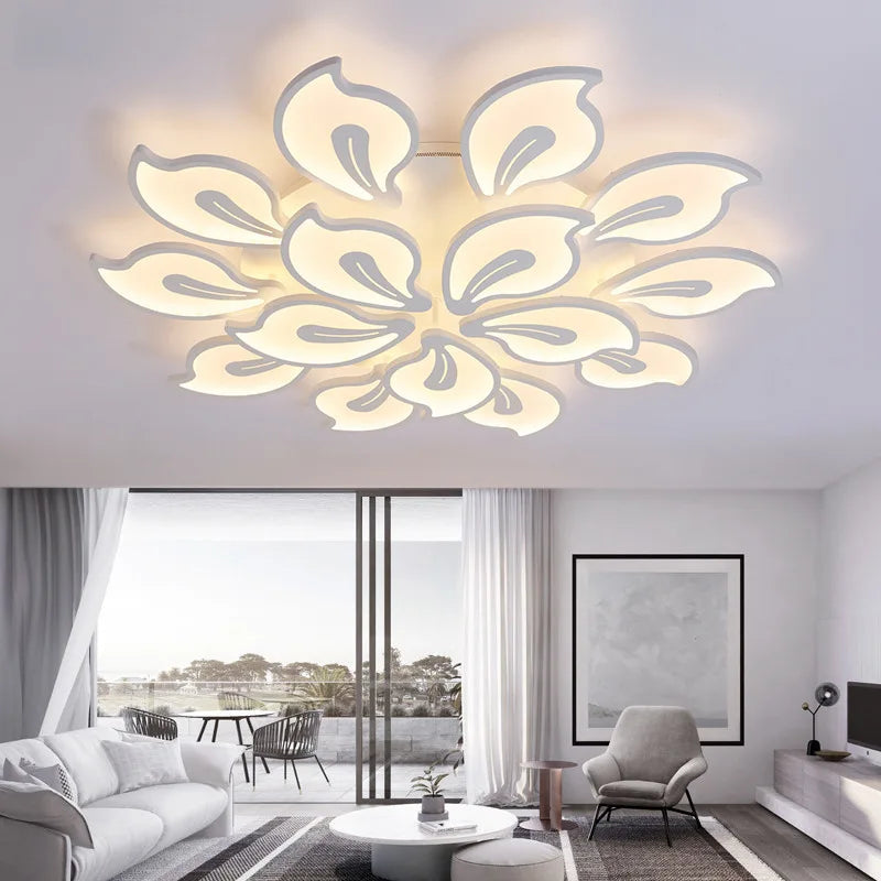 Afralia™ Modern LED Acrylic Chandelier for Living Room, Bedroom, Study - Ceiling Light Fixtures