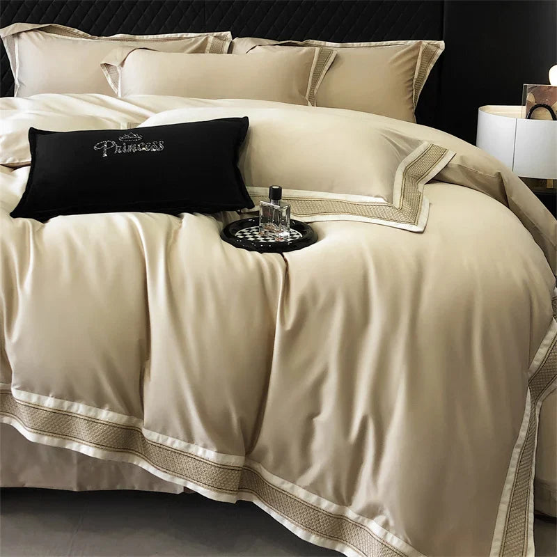 Afralia™ 1000TC Luxury Embroidery Bedding Set - Full/Queen/King 4Pcs