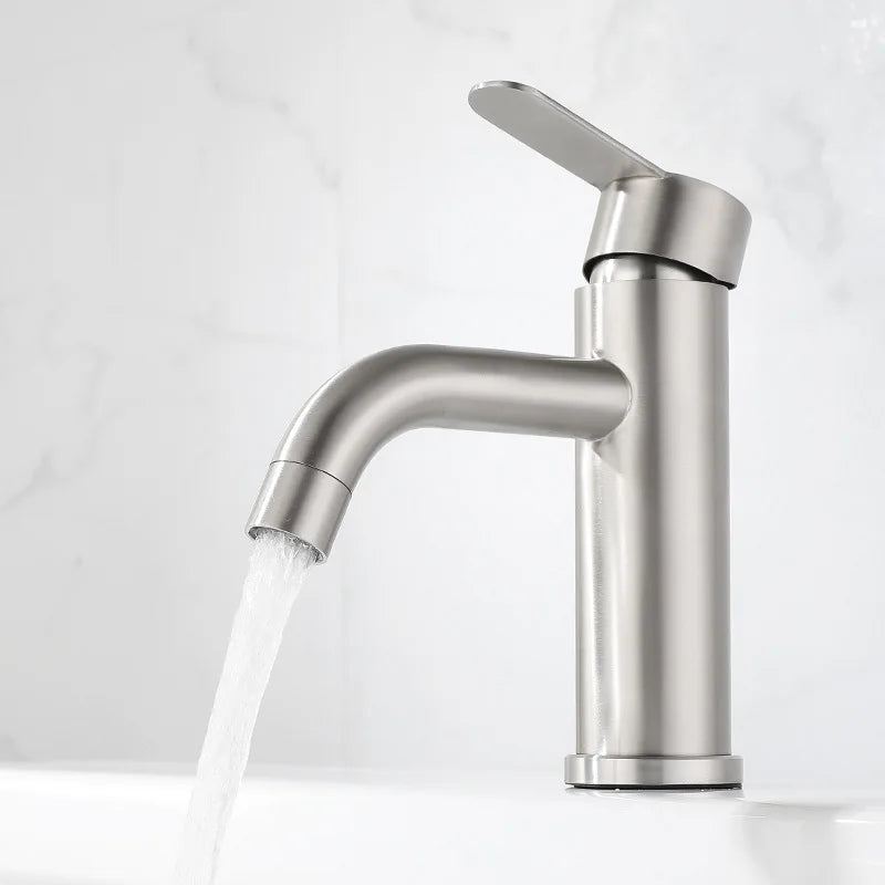 Afralia™ Matte Black Silver Bathroom Faucet Deck Mounted Basin Mixer Tap