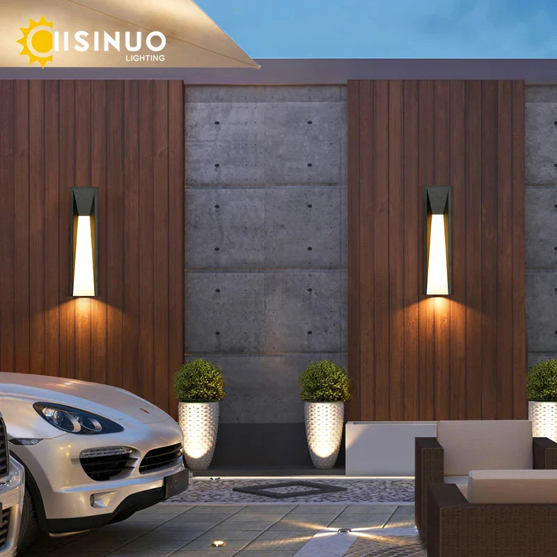 Afralia™ LED Black Outdoor Wall Lamp for Patio Entryway and Garden Lighting