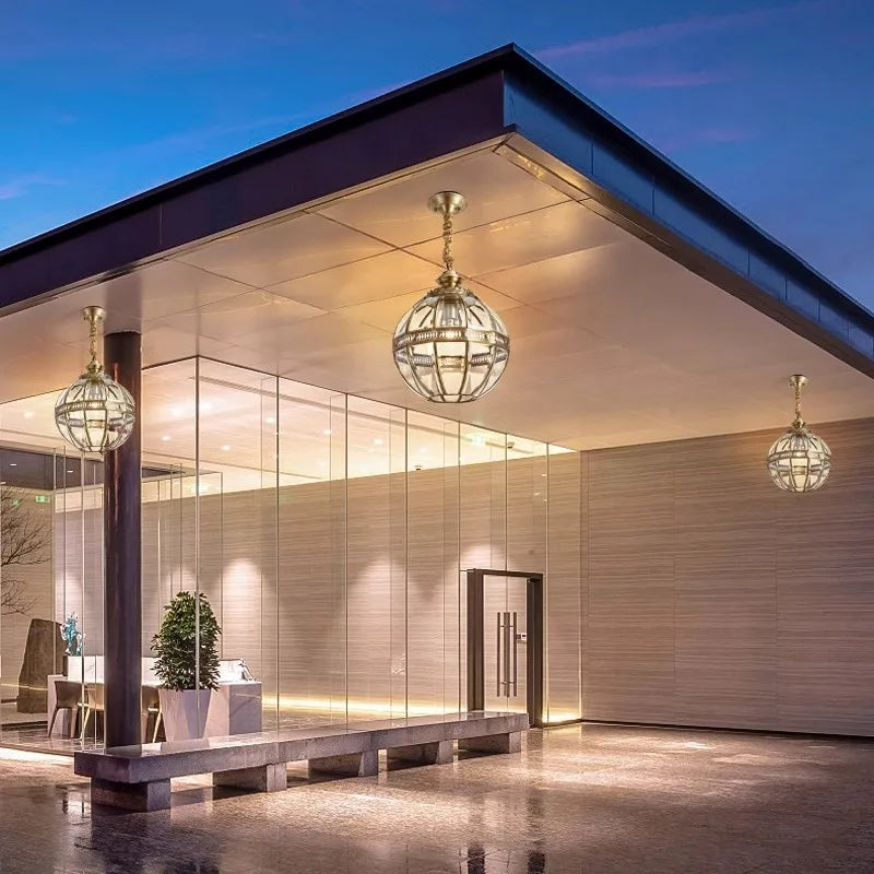 Afralia™ Black Bronze LED Globe Pendant Light for Villa Dining Room.