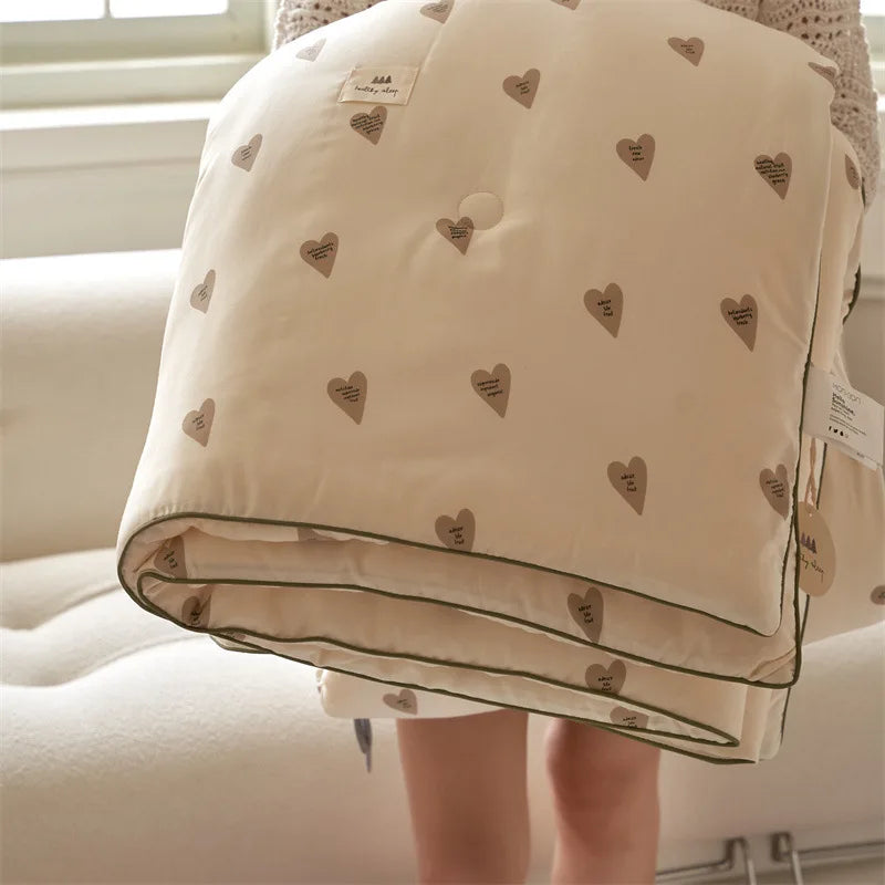 Afralia™ Soft Silky Soybean Fiber Quilt Core Comforter for Single/Double Bed