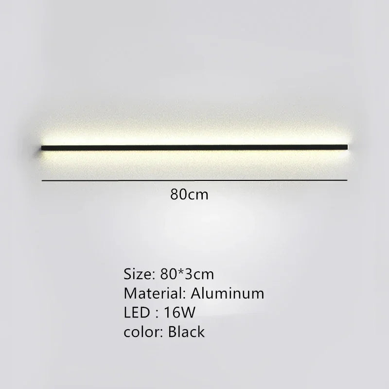 Afralia™ Modern Dimmable Long Wall Lamp for Bedroom and Living Room